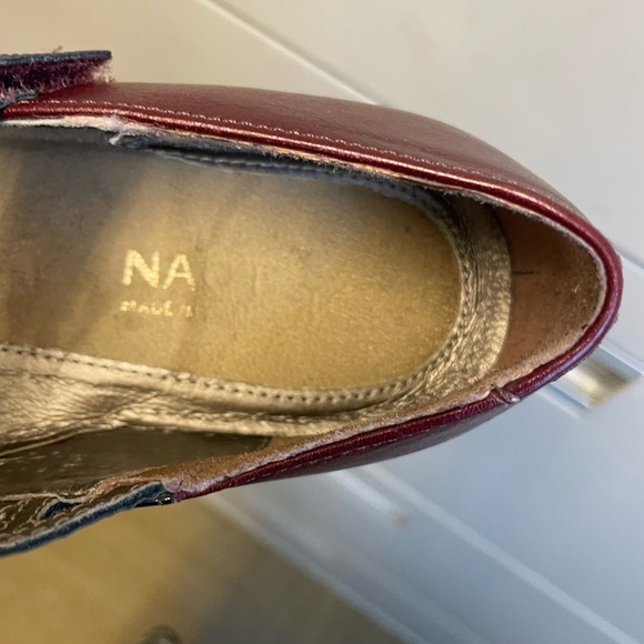 Naot burgundy leather avant garde 2.5" block heeled comfort shoe women's size 37 - Picture 5 of 8